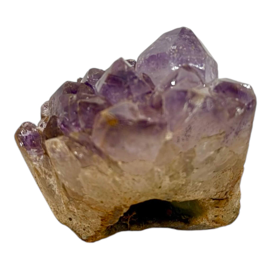 Natural Amethyst Cluster crystal (3.0" x 2.0"), featuring raw deep purple formations and sparkling druzy details. A unique Amethyst Free Form for energy cleansing, meditation, and spiritual healing. Perfect for home decor and crystal collectors.