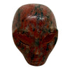 Carnelian Agate Alien Skull Carving – Handcrafted, cosmic energy, unique decor.